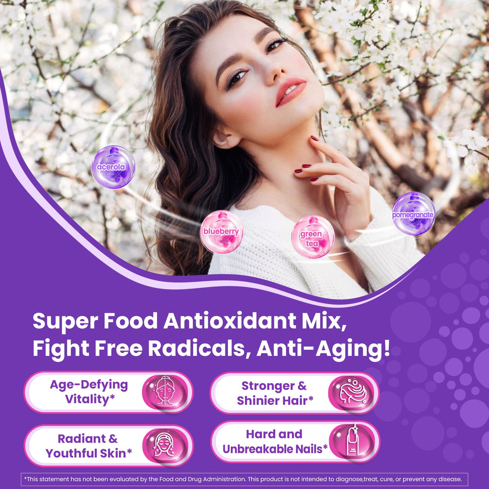 Nextdia collagen gummies with green tea antioxidant blend on display