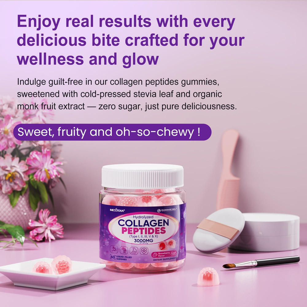 Nextdia collagen gummies sugar-free ingredients highlight panel
