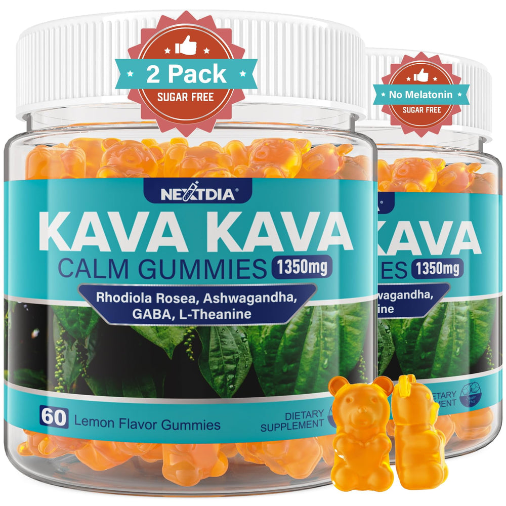 Nextdia Kava Kava Gummies lemon bottle for calm on the go