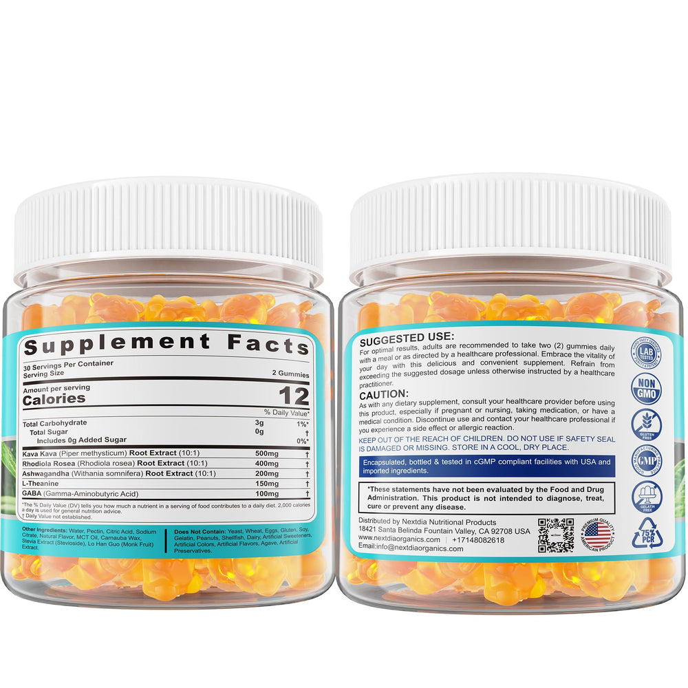Nextdia Kava Kava Gummies on-the-go snack for balanced mood