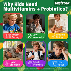 Nextdia Kids Multivitamin Gummies batch-testing seal conveys purity and potency.