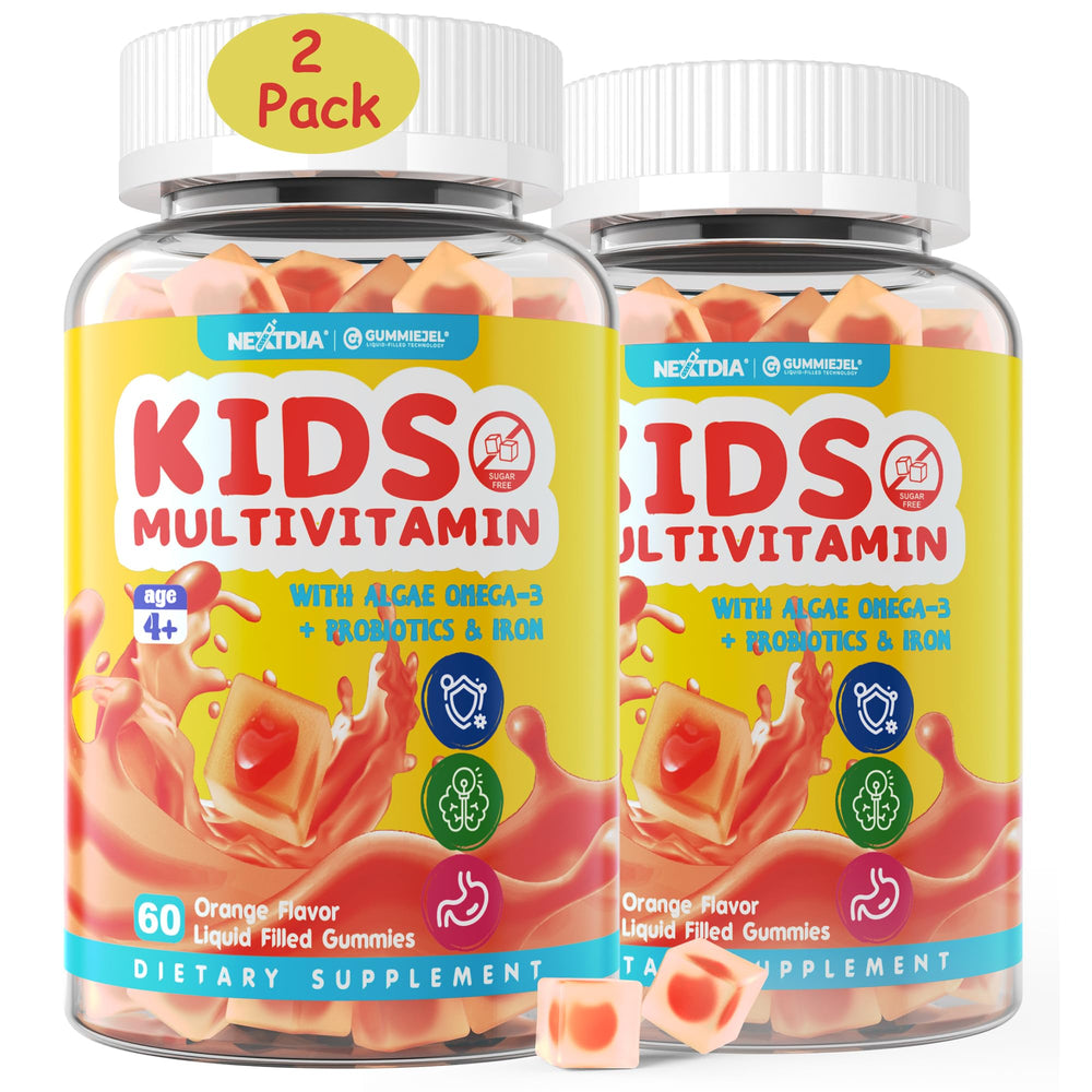 Nextdia Kids Multivitamin Gummies bottle showing a two-pack for daily wellness.