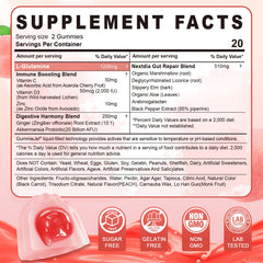 Nextdia L-Glutamine 1200mg gummy cross-section reveals liquid center for potency.