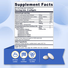 Nextdia Liposomal Calcium AKG bottle nutrition facts highlighting calcium 1500mg