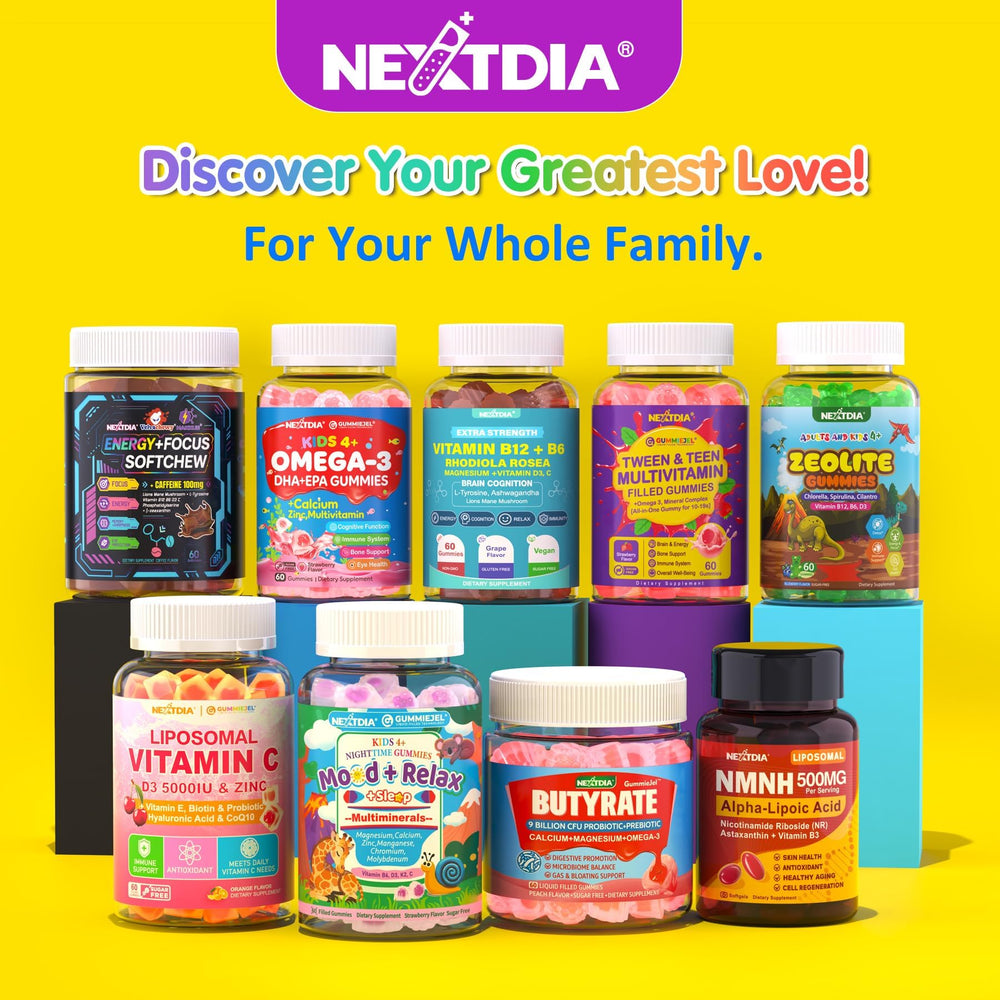 Nextdia Saffron-flavor gummies with kid-friendly taste.