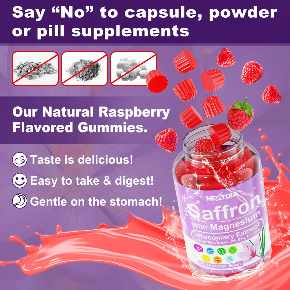 Nextdia saffron gummies daily-use shot captures easy, convenient daily supplementation.