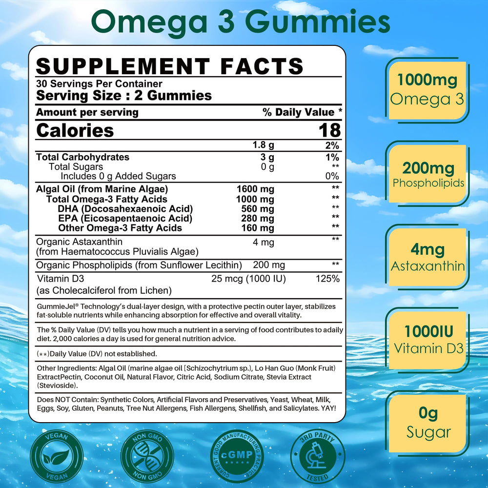 Nextdia omega-3 gummies with liquid center preserved nutrients for potency and freshness.