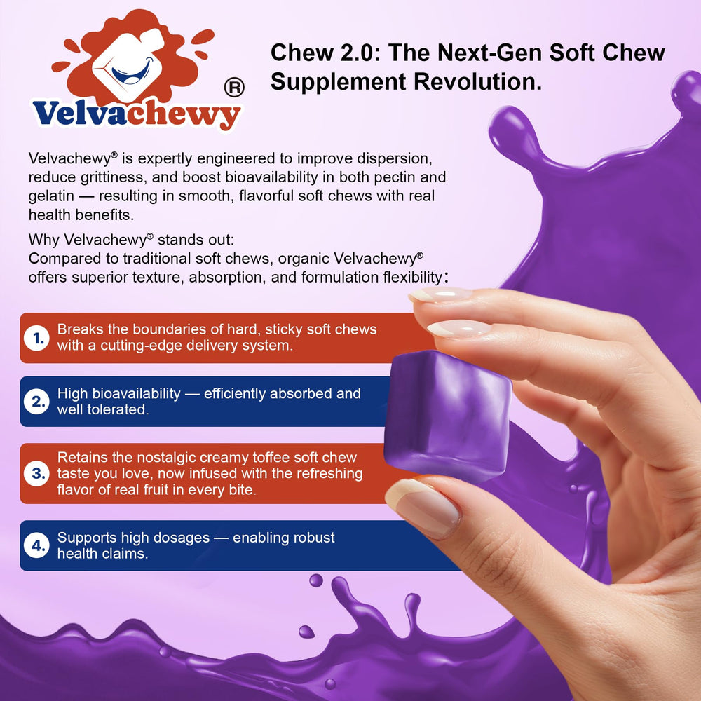 Nextdia Velvachewy Chew 2.0 texture makes daily nutrition enjoyable.