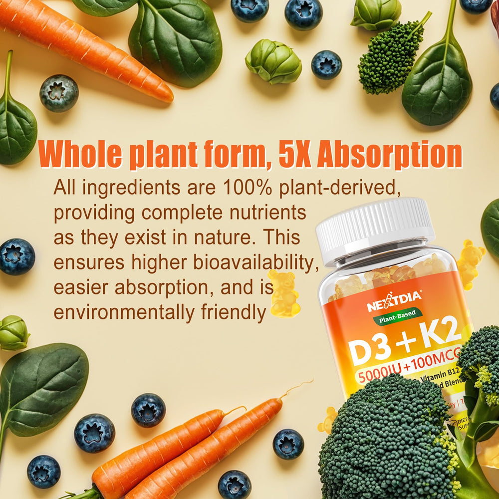 Nextdia gummies with algae omega-3 source suggests heart and joint wellness support