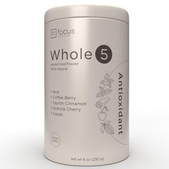 NFOCUS HEALTH Whole5 antioxidant powder tub for daily wellness.