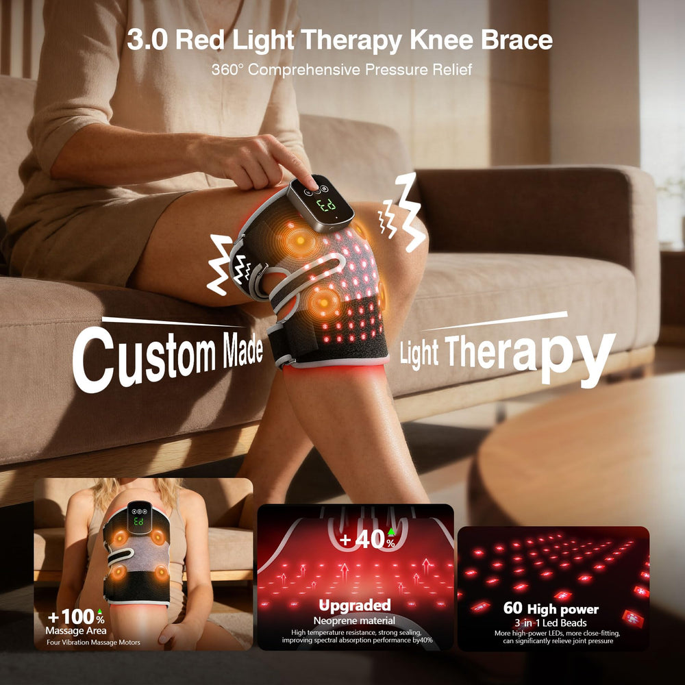 NGCES knee brace with four massage zones demonstrates deep-tissue relief