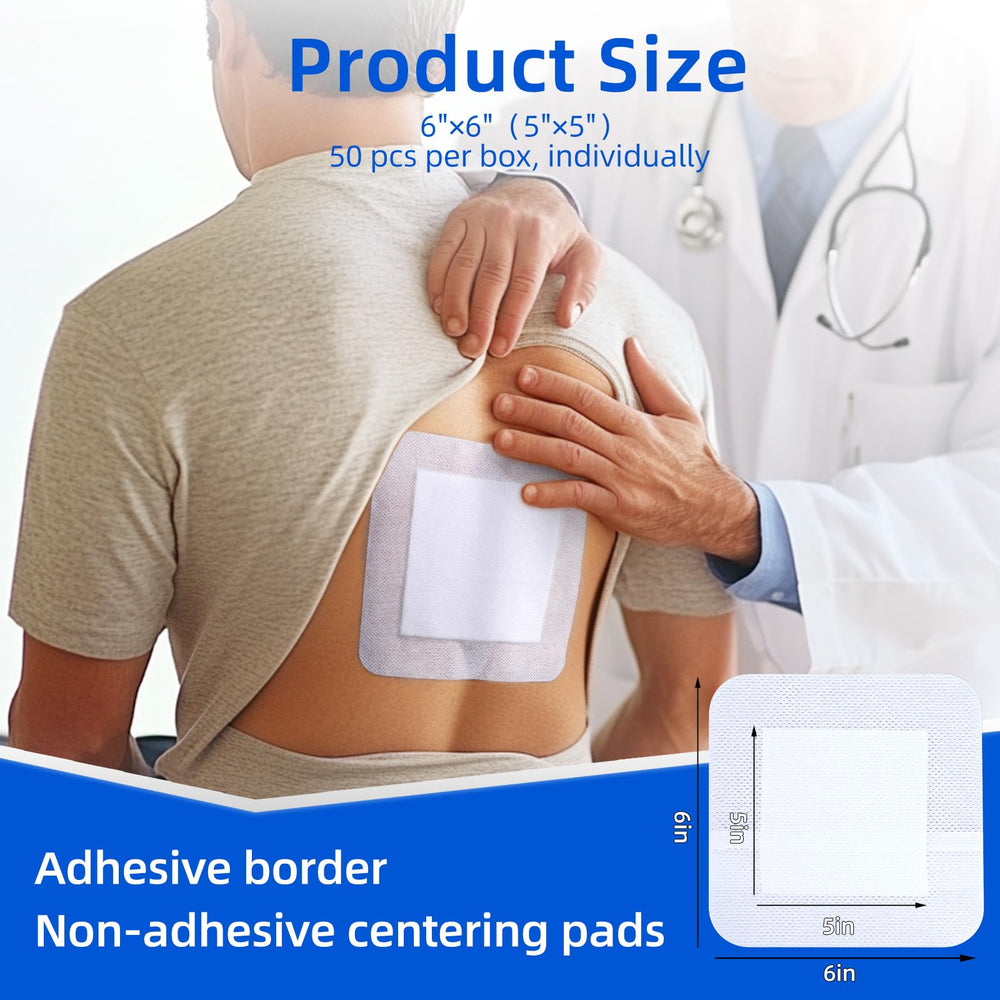 Niceful island dressing non-adherent pad close-up to minimize sticking during changes.