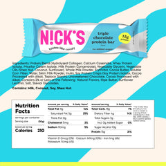 Nick’s Protein Bars Triple Chocolate close-up shows creamy texture and rich flavor.
