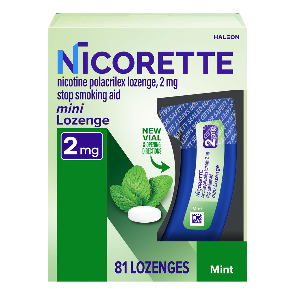 Nicorette mint-dispensing mini lozenge for discreet craving control