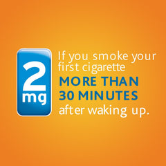 Nicorette 2 mg nicotine gum piece helps manage cravings.