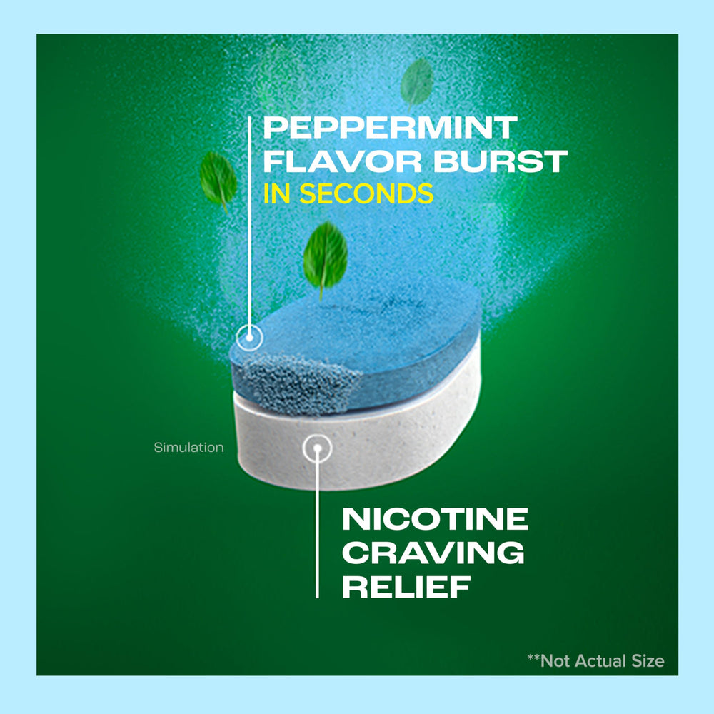 Close-up of peppermint flavor lozenge ready to dissolve.
