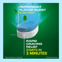 Close-up of Nicorette Mini lozenge highlighting peppermint flavor