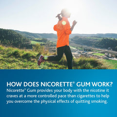 Nicorette per-piece calcium and sodium information for awareness.