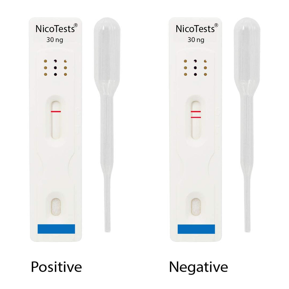 NICOTESTS test device with clear result display for quick interpretation