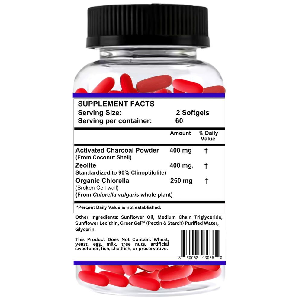 Nikoni Activated Charcoal capsules close-up emphasizing internal cleansing compatibility