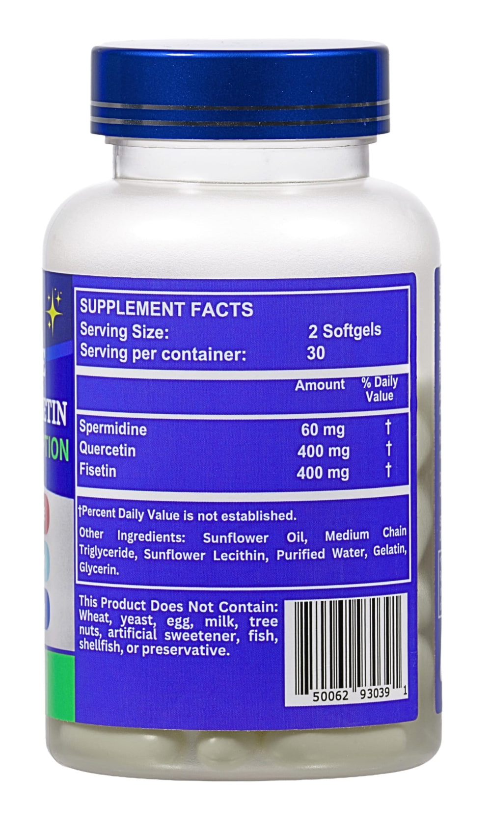 Nikoni quercetin-fisetin softgel pack highlighting antioxidant support for healthy aging.