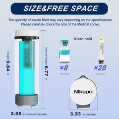 Nikupa insulin cooler travel case temperature display helps monitor storage during trips