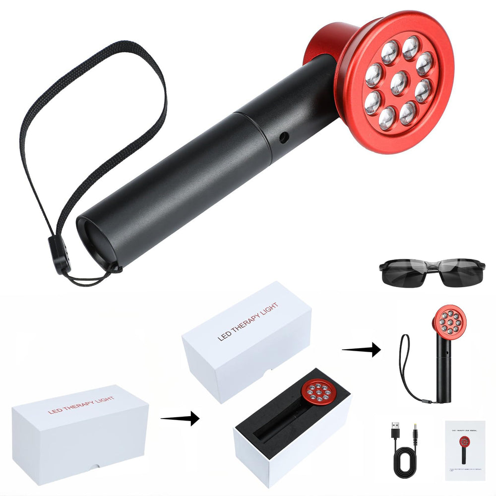 NINSI red light therapy device side view showcasing its portable design.