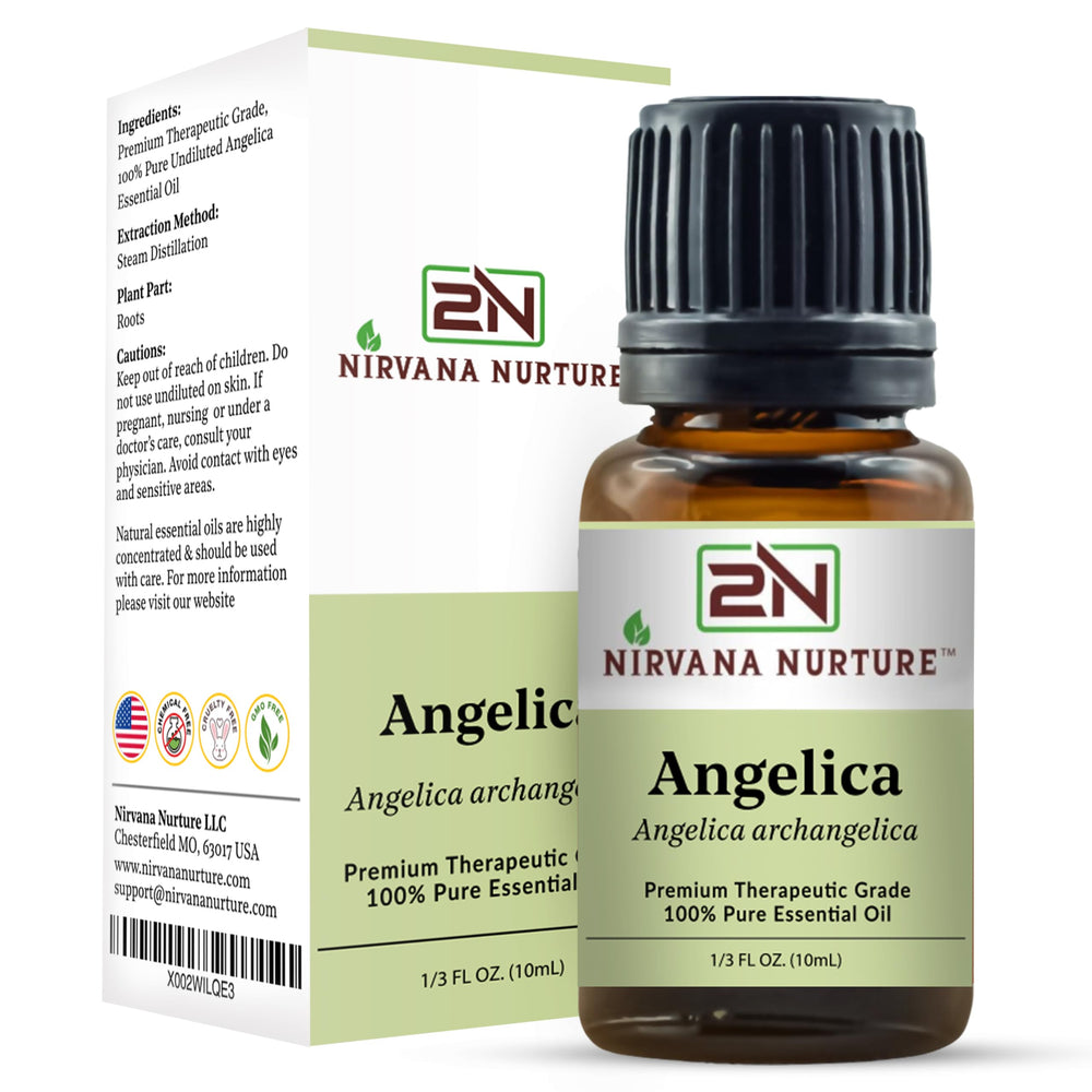Nirvana Nurture Angelica Oil skincare routine setup for facial care.