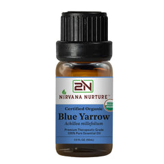 Nirvana Nurture Blue Yarrow bottle with pure aroma for calming mood