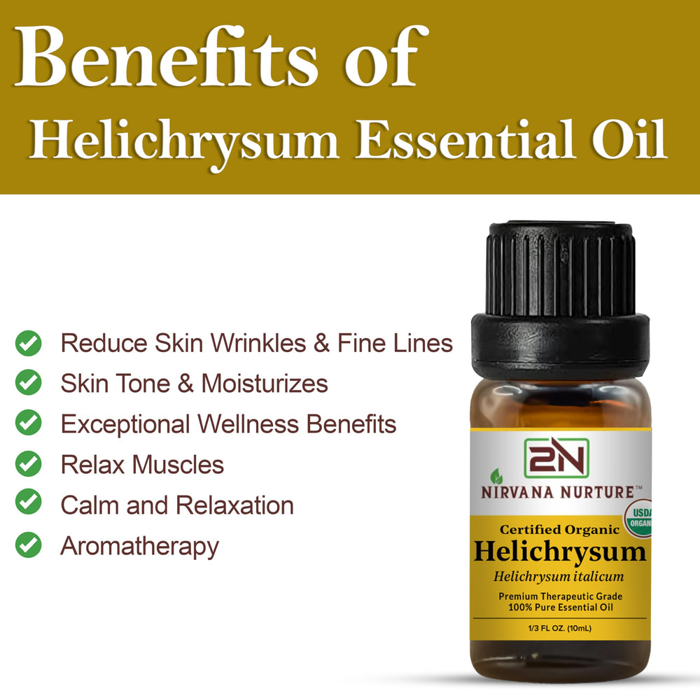 Nirvana Nurture Helichrysum oil dropper ready for dilution and use.