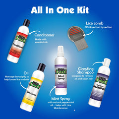 Nit Free Clarifying Shampoo bottle to remove oil treatment and buildup.