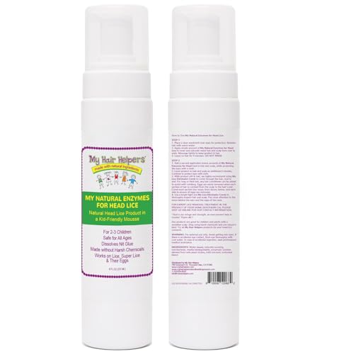 Nit glue dissolving action shows enzymes loosening nits from hair strands.