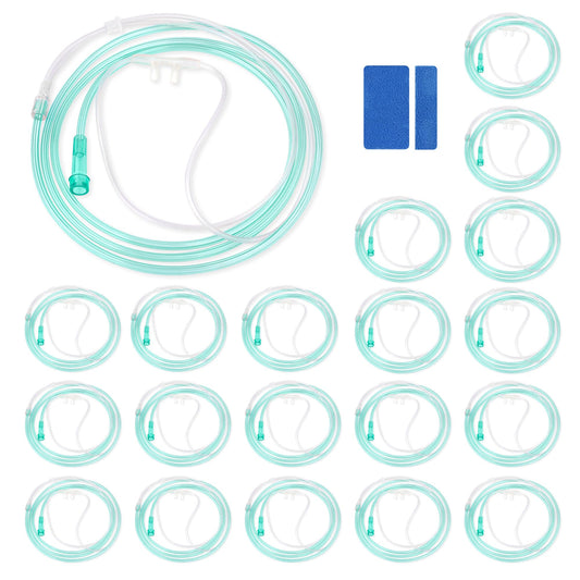 NITTIID green nasal cannula with 7ft tubing for visible oxygen delivery.