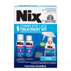 Nix complete kit box for family lice treatment and prevention benefits.