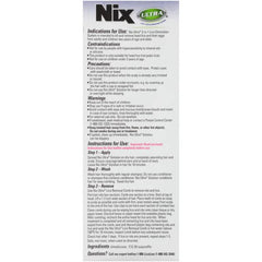 Nix Ultra 2-in-1 lice treatment label with brand and directions.