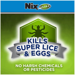 Nix Ultra 2-in-1 lice treatment usage image illustrating simple steps.