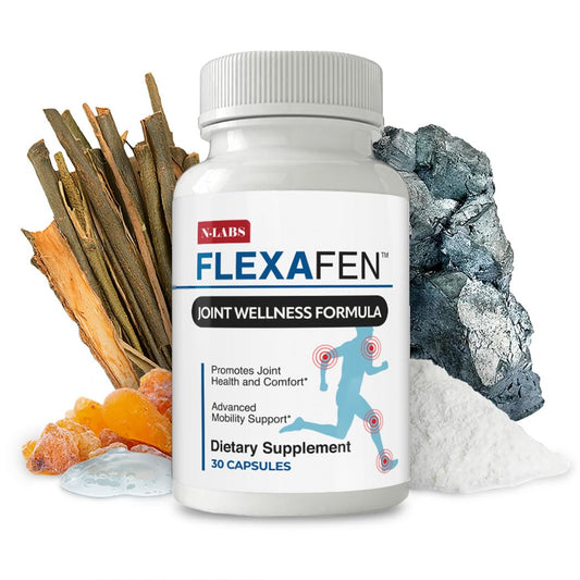 N-Labs Flexafen bottle close-up highlighting joint support for mobility