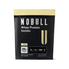 NOBULL Grass-Fed Whey Isolate bottle pour shown for post-workout recovery with clean protein