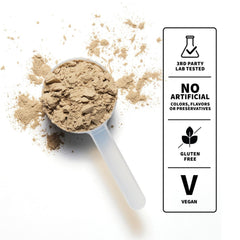 NOBULL Plant Protein label close-up with 25g protein per serving.