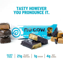 No Cow ingredient list emphasizes vegan, gluten-free, non-GMO, dairy-free formula.