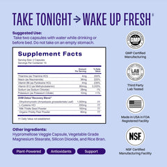 No Days Wasted DHM Detox capsule close-up, convenient evening routine.