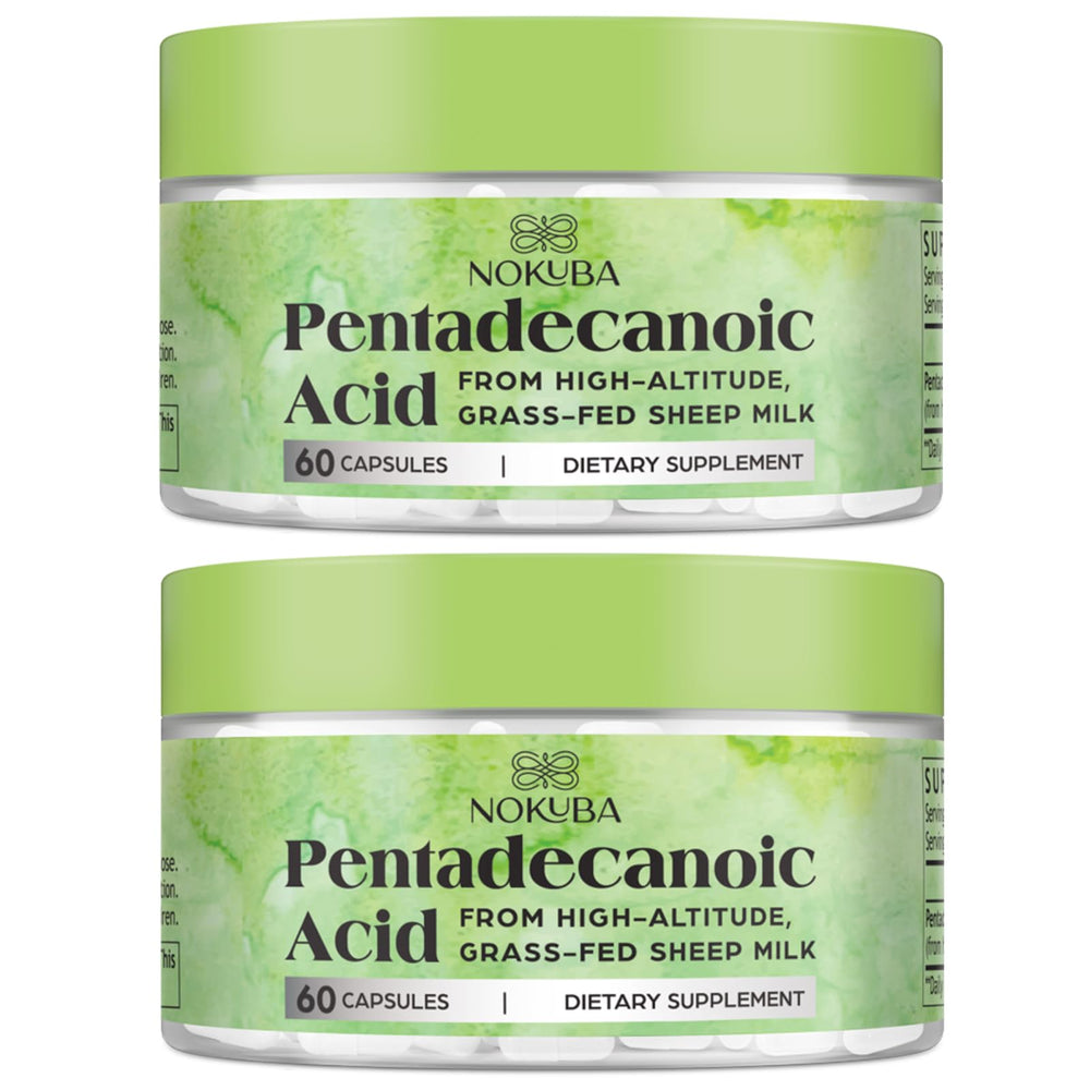 Nokuba Pentadecanoic Acid 300mg bottle front for easy daily use
