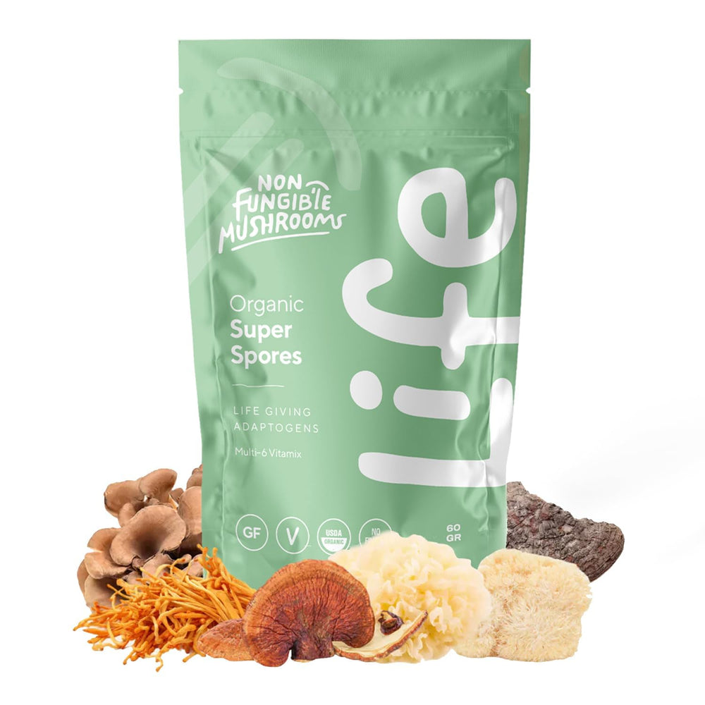 Life Daily powder pouch front showing label for daily wellness and energy support