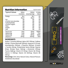 Noobru Pro shaker pour showing convenient daily cognitive support for work and study.