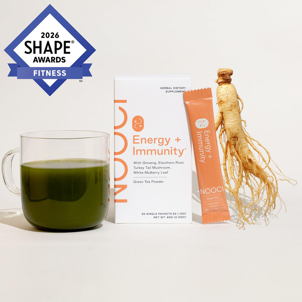 NOOCI Energy + Immunity front label emphasizes zero sugar