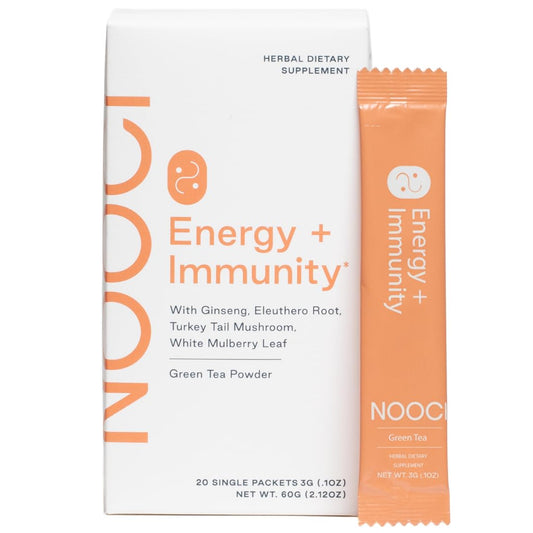 NOOCI Energy + Immunity sachets pack for a convenient daily energy option