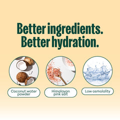 NOOMA electrolyte drink mix label highlights organic ingredients for clean hydration.