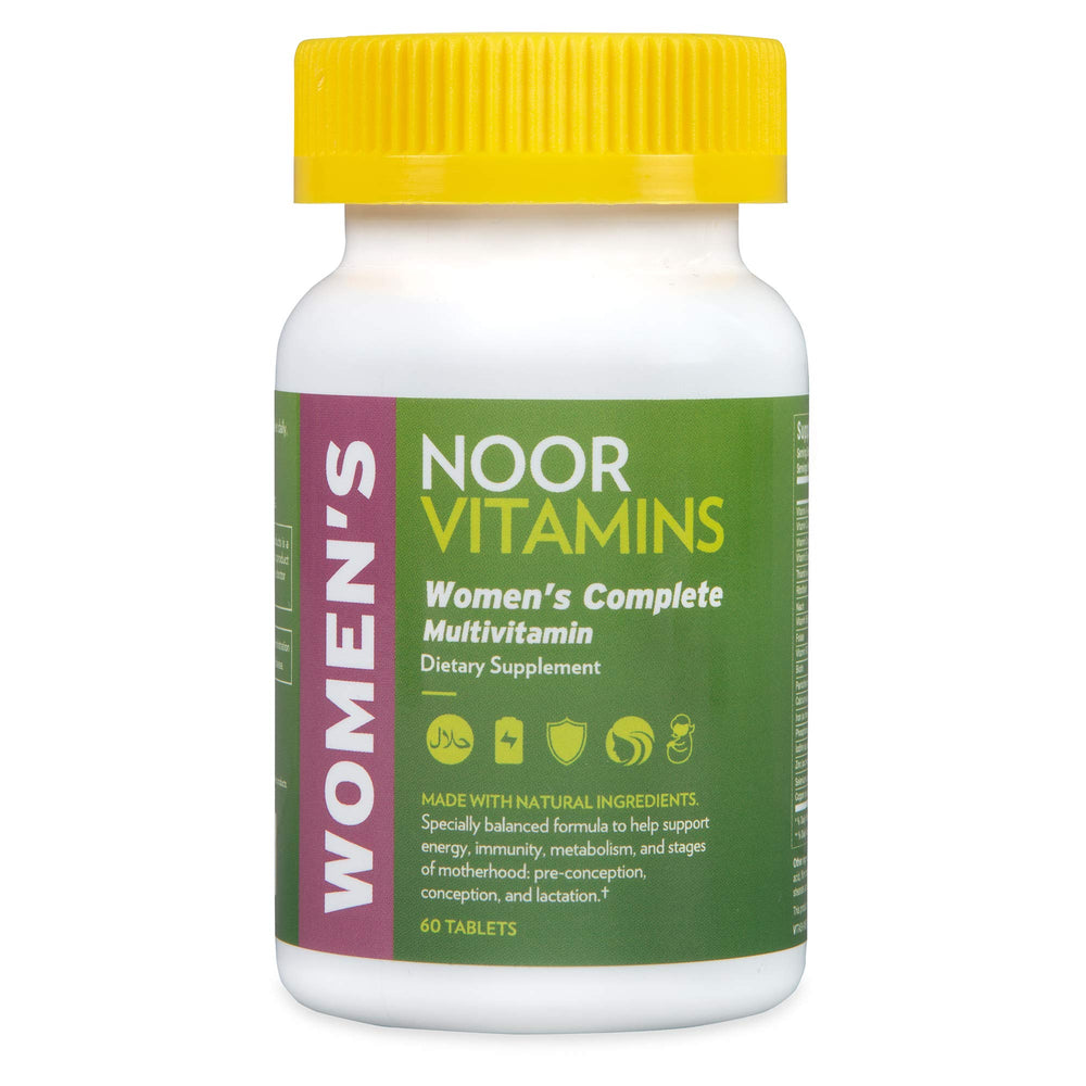 Noor Vitamins halal womens multivitamin bottle for daily wellness.