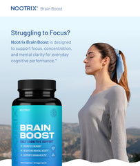 Nootrix Brain Boost bottle label highlights memory and mood support