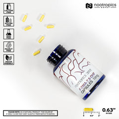 Nootropics Depot 4’-DMA-7,8-DHF capsules closeup shows smooth, swallowable capsules.